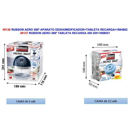 HENKEL RUBSON AERO 360º DESHUMIDIFICADOR+TABLETA RECARG 2626322