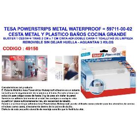TESA FINSTO POWERSTRIPS METAL-PLASTICO WATERPROF CEST.BAÑO 59711