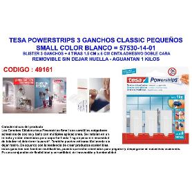 TESA FINSTOC POWERSTRIPS 3 GANCHOS PEQ.BLANCO+4TIRAS 57530-14-01