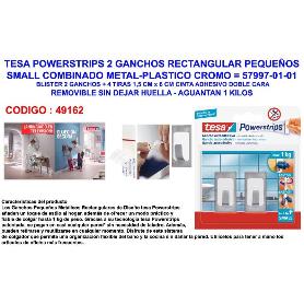 TESA FINSTOCK POWERSTRIPS 2 GANCHOS PEQ.CROMO+4TIRAS 57997-01-01