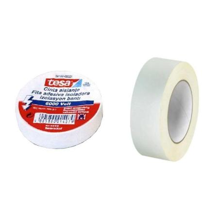 CINTA AISLANTE TESA 53988 25 MT X25 MM BLANCA HOMOLOGADA ROLLO (CAJA 10 UNIDADES)