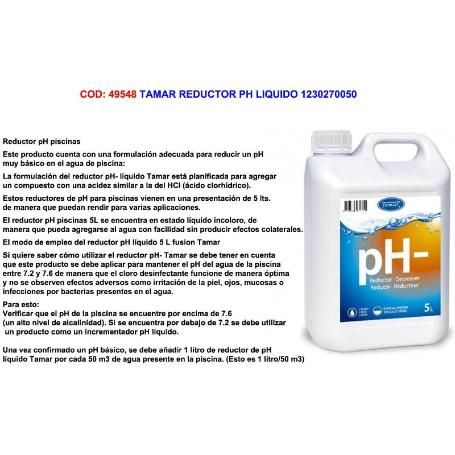 TAMAR REDUCTOR PH - LIQUIDO 5 L, 1230270050
