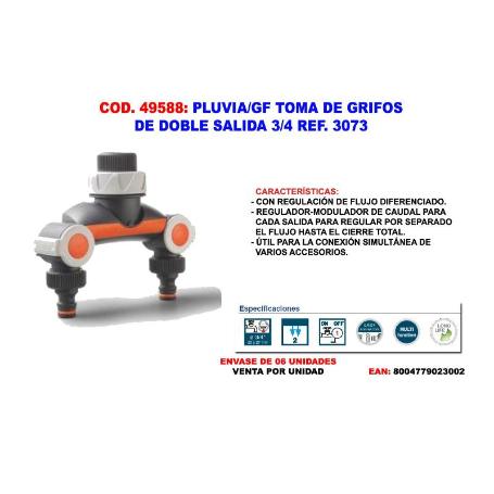 PLUVIA-GF FINSTOCK TOMA DE GRIFOS DE DOBLE SALIDA 3-4 3073