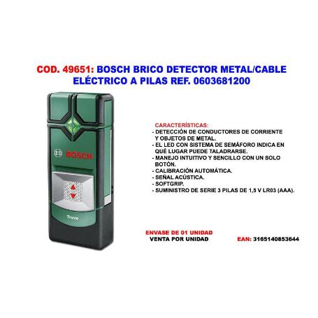 BAJA BOSCH BRICO.DETECTOR METAL- CABLE ELECT. A PILAS 0603681200