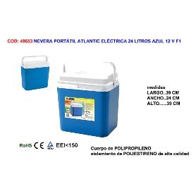 NEVERA PORTATIL ATLANTIC ELECTRICA 24 LITROS AZUL 12 V