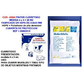 PINTOR CUBRETODO 4X5  20 M2 PLASTICO DE PROTECCION 96902010