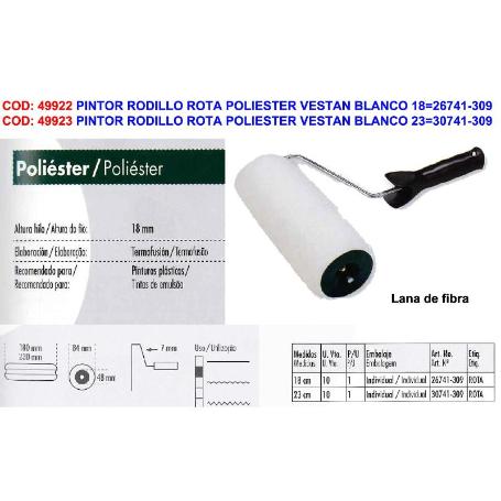 PINTOR RODILLO ROTA POLIESTER  PAREDES-TECHOS 18 CM 26741-309