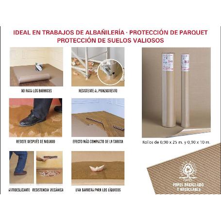 PINTOR SUPERTAPE PROTECTOR SUELO ROLLO 90 CMX25 MT DE 3 CAPAS