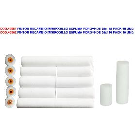 PINTOR RECAMBIO MINIRODILLO ESPUMA PORO 0 DE 35X5.5 (CAJA 10 UNIDADES)