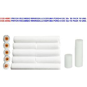 PINTOR RECAMBIO MINIRODILLO ESPUMA PORO 0 DE 35 Ø X11 CM (CAJA 10 UNIDADES)