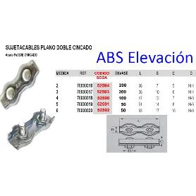 AVL SUJETACABLES PLANO DOBLE  2  CINCADO 70000316 (CAJA 25 UNIDADES)