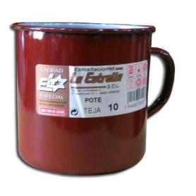 LA ESTRELLA POTE  8 CM PORCELANA ESMALTADA TEJA 160908 (CAJA 12 UNIDADES)