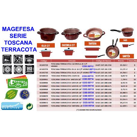 MAGEFESA FINSTOCK TOSCANA TERRACOTA CACEROLA+TAPA 20  01105728