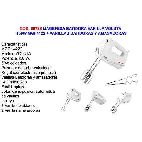 BAJA MAGEFESA BATIDORA VARILLA VOLUTA 450W MGF4222 AMASADORA