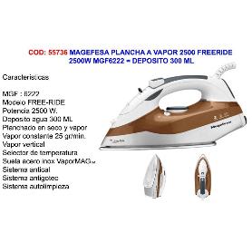 BAJA MAGEFESA PLANCHA VAPOR 2500 --2500W MGF6222 DEPOS 300ML