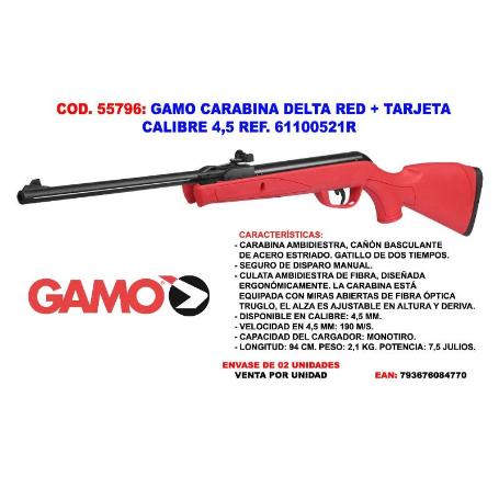 GAMO CARABINA DELTA JUNIOR RED TARJETA CALIBRE 4,5 REF.61100521R