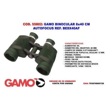GAMO FINSTOCK BINOCULAR 8 X 40 AUTOFOCUS BE8X40AF
