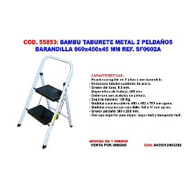 BAMBU TABURETE METAL 2 PELDAÑOS  BARANDILLA 869X450X45MM SF0602A