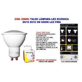 TALOX LAMPARA BOMBILLA LED DICROICA GU10R515 5 W 6000K LUZ FRIA