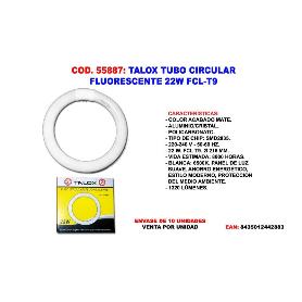 TALOX TUBO CIRCULAR FLUORESCENTE 22 W FCL-T9 1320 LUME Ø216 MM