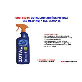ZOTAL LIMPIABAÑOS PISTOLA 750 ML (PINO)   75100135
