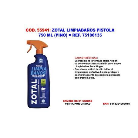 ZOTAL LIMPIABAÑOS PISTOLA 750 ML (PINO)   75100135
