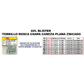 AVL FINSTOCK BLISTER TORNILLO ROSCA CHAPA 3,5X25 C-PLANA 7849 (CAJA 15 UNIDADES)