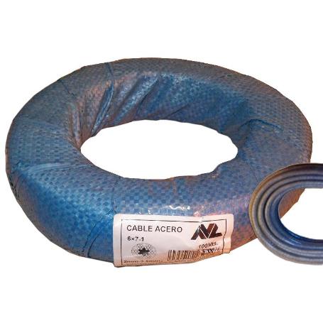 AVL CABLE ACERO 2 MM 6X7-1 PLASTIFICADO SEMITRANSPA 3.5MMØ 100 M
