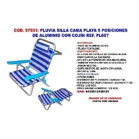 PLUVIA SILLA BAJA PLAYA 5 POSICION CAMA 22MM ØCOJIN XYC-101PL607