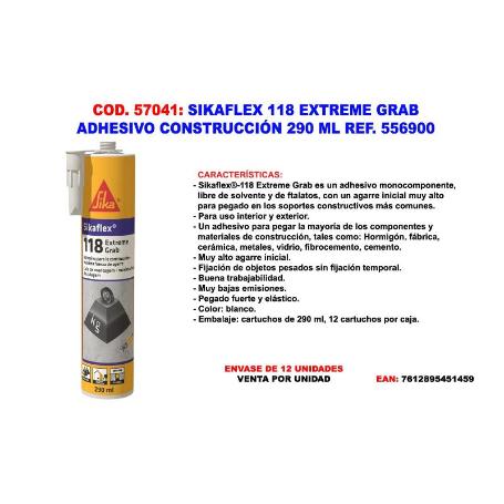 SIKAFLEX 118 EXTREME GRAB ADHESIVO CONSTRUCCION 290 ML  556900