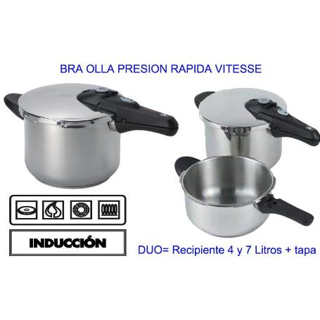 FINSTOCK BRA VITESSE OLLA PRESION RAPIDA DUO 7+4 LITROS 185105
