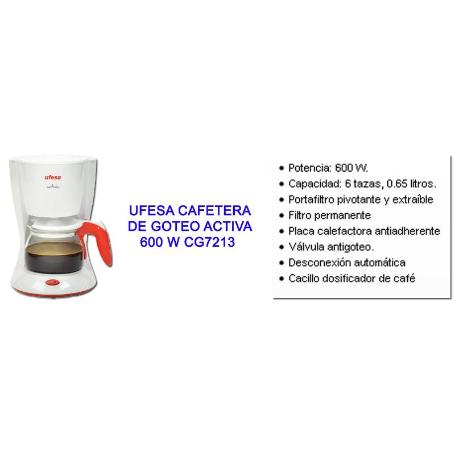 BAJA UFESA CAFETERA DE GOTEO CG7213 600W ACTIVA