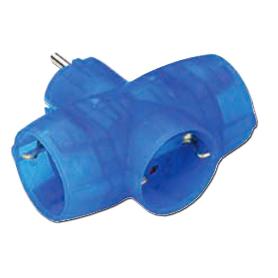 ELECTRICIDAD FINSTOCK ADAPTADOR TRIPLE SCHUKO TRANSPA AZUL 77512