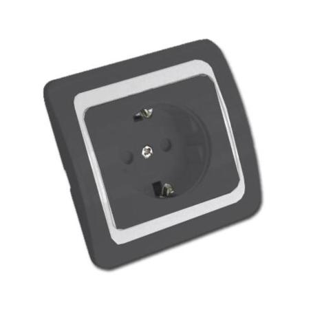 ELECTRICIDAD FINSTOCKBASE ENCHUFE CON TT ANTRACITA BLISTER 52040