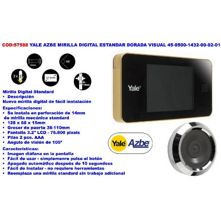 YALE AZBE MIRILLA DIGITAL STD DORADA VISUAL 4505001432000201