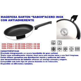 MAGEFESA SARTEN SABOR FINSTOCK ACERO INOX ANTIADHERENTE 26 CM