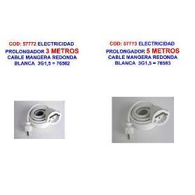 ELECTRICIDAD PROLONGADOR 3 MTS CABLE MANGERA REDONDA 3G1,5 76582