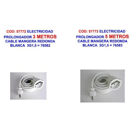 ELECTRICIDAD PROLONGADOR 3 MTS CABLE MANGERA REDONDA 3G1,5 76582