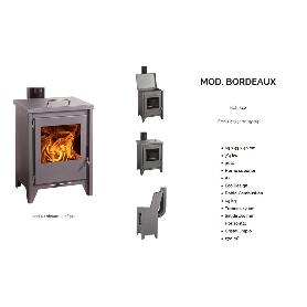 ESTUFA LEÑA BORDEAUX 510 ECODESING SALIDA POSTERIOR TUBO 150 7.4