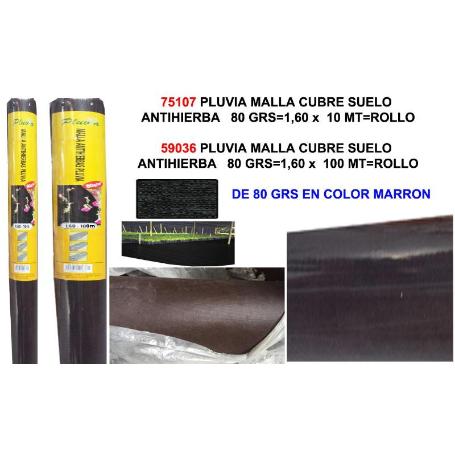 PLUVIA MALLA CUBRE SUELO ANTIHIERBA   100 GRS 1,60 X100 MT ROLLO