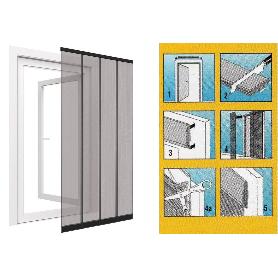 SIFER CORTINA MOSQUITERA FIBRA DE VIDRIO NEGRA 100 X 240 CM