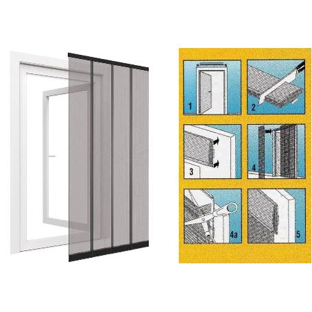 SIFER CORTINA MOSQUITERA FIBRA DE VIDRIO NEGRA 100 X 240 CM