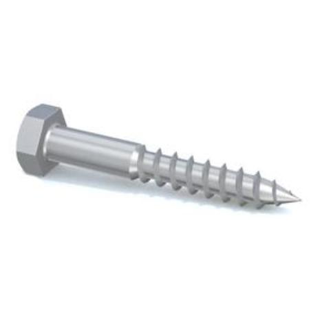 TORNILLO TIRAFONDO CABEZA HEXAGONAL  8X 40 BARRAQUERO DIN 571 (CAJA 2 UNIDADES)