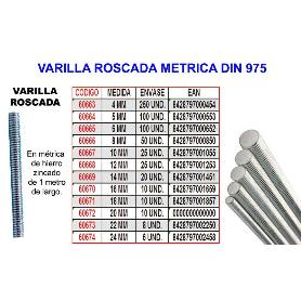VARILLA ROSCADA METRICA 16 MM DIN 975 CALIDAD 4.9
