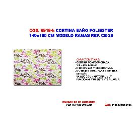 BAJA CORTINA BAÑO POLY. 140 X 180 NUMEROS CB-22