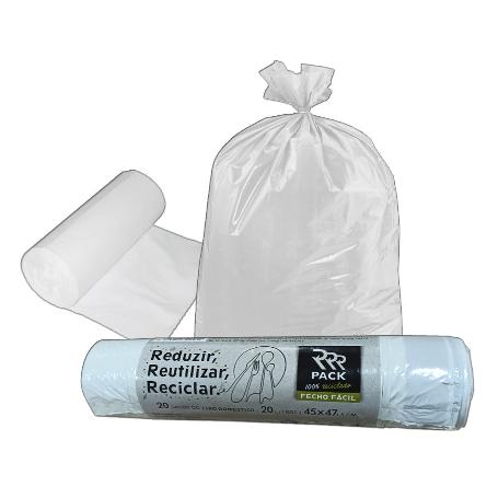 BOLSA BASURA 20 LT 20 UND 45X47 CM BLANCA AUTOCIERRE   22418