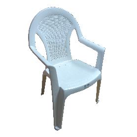 SILLA MONOBLOC BRAZOS RESPALDO ALTO REJILLA BLANCA 76194D