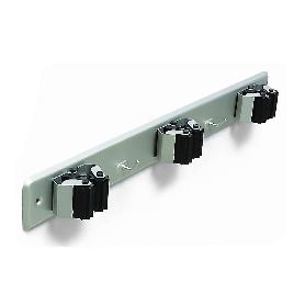 BRINOX CUELGA ESCOBAS TRIPLE CON RODILLO + 2 COLGADORES  7066