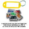 LLAVERO PLASTICO PORTAETIQUETAS 20X55MM+ANILLA AMARILLO A-470-72 (CAJA 100 UNIDADES)