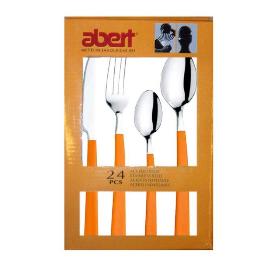 MENAJE FINSTOCK INOX+ ABS CUBERTERIA 24 PIEZAS ARCOBALENO BLANCO